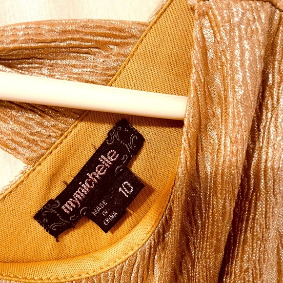 MyMichelle Gold Girl Dress Size 10 - Picture 3 of 3